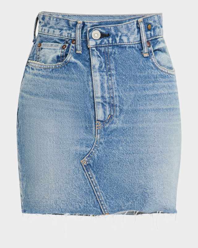 Thomoston Asymmetric Denim Mini Skirt